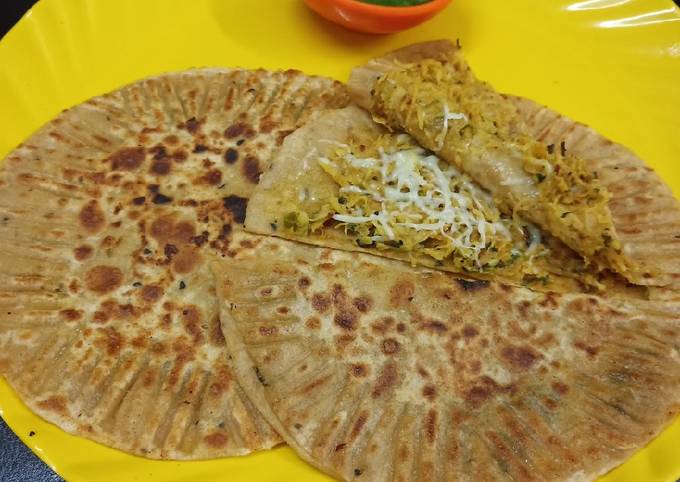 Stuffed Cheesy Mooli Paratha