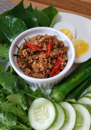 รูปของ คั่วปลาร้าบองหมูสับ คีโต