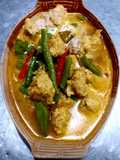 แกงกะทิไก่สับถั่วฝักยาว