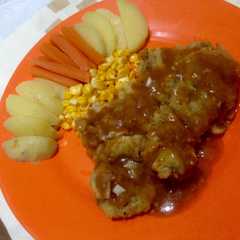 รูปของ Beef crispy steak with vegetable