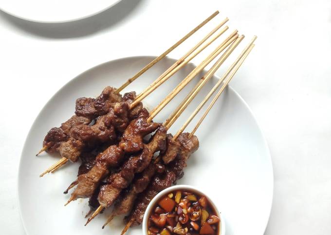 Ternyata ini loh! Resep  memasak Sate daging sapi empuk hidangan Lebaran yang gurih