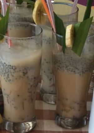 Foto resep Teeh tarik pisang biji selasih