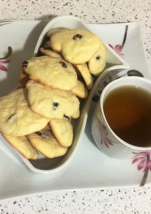 عکسی از دستور شيريني كشمشي (هم بدون فر، هم با فر)🍪