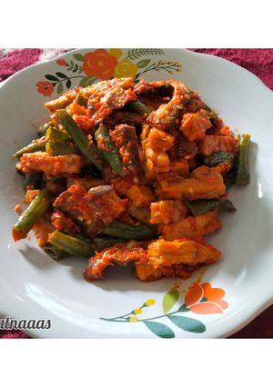 Foto resep Sambal tempe kacang panjang & ikan asin baung