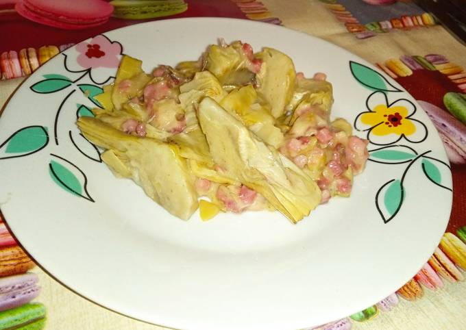 Alcachofas al queso con jamón Receta de Evita- Cookpad