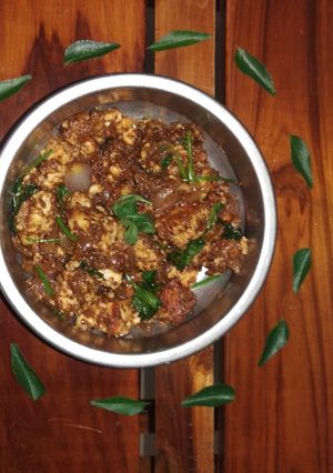 A picture of Paneer ghee roast masala.