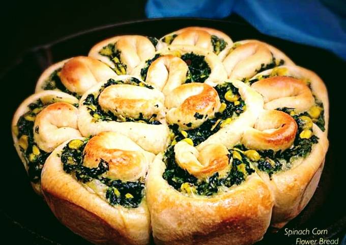 Spinach Corn Flower Bread