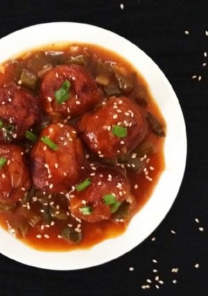 A picture of Potato Manchurian Gravy.
