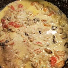 A picture of South Carolina seafood chowder.