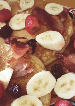 Una foto de Hotcakes de plátano y avena