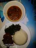 Goat meat wetfry served with ugali n spinach