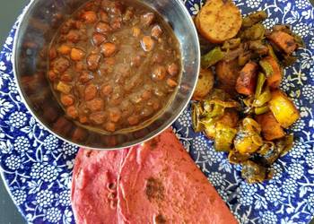 Easy Recipe Mixed veg with beetroot flatbread Yummy