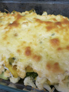 A picture of Baked Vegetables with Tofu Sauce.