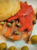 Montadito "Anxoita" (de Anchoas con Pimientos y Alcaparras)