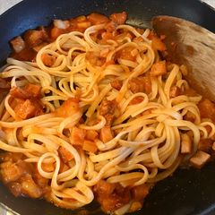Gammon Leftovers Pasta A picture of Gammon Leftovers Pasta.