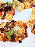 Wagyu Beef Sweet Italian Sausage, Tomato, and Pesto Puff Pastrie