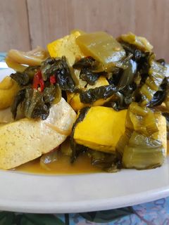 Foto resep Cah Sawi Asin Tahu Kuning