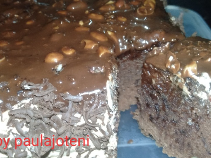 Anti Ribet, Bikin Brownis coklat  kacang  lumer Simpel