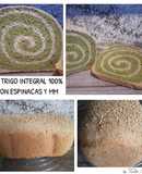 Pan 100% trigo integral con espinacas (en panificadora)