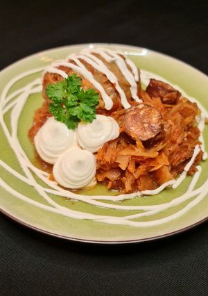 Töltött káposzta gazdagon (nagy mennyiségben) recept fotója