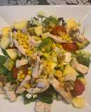 Ensalada templada de berros y brotes tiernos con pollo a la plancha
