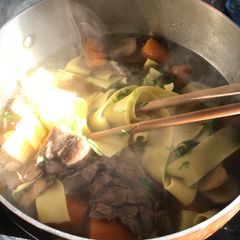 A picture of Easy lamb soup noodle (overnight, cook 5min) keto.