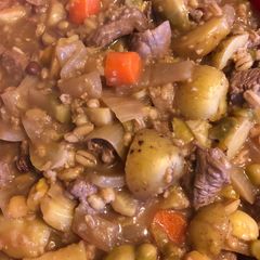 A picture of Vegetable Broth, with added Beef.