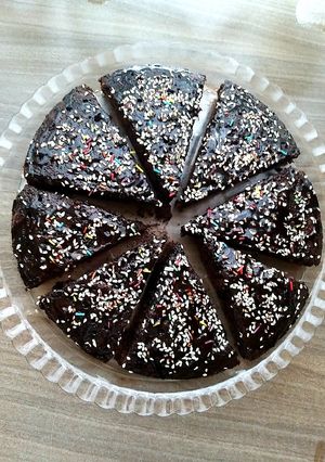 عکسی از دستور کیک خیس شکلاتی😋