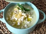 Sopa fría de pepino,aguacate y manzana