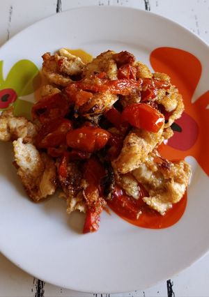 A picture of Chicken Strips with Roasted Peppers.