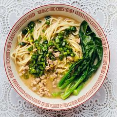 Scallion noodle soup A picture of Scallion noodle soup.