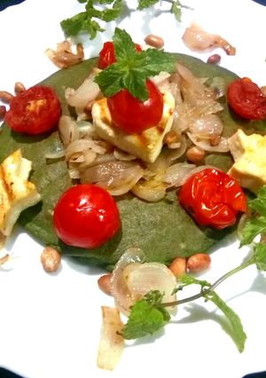 A picture of Savory spinach pancake.