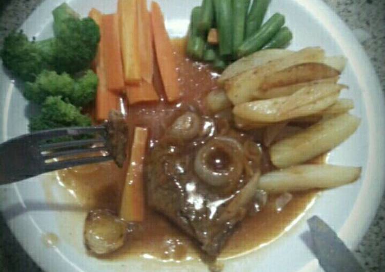 Beef Steak with brown sauce