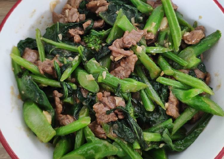 Tumis Kale Daging Sapi Sederhana