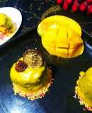 Mango chocolate mousse cupcake