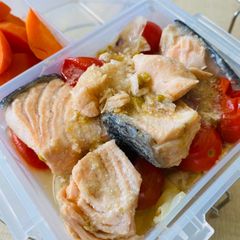 A picture of Ginger tomato salmon - Cooked in Microwave.