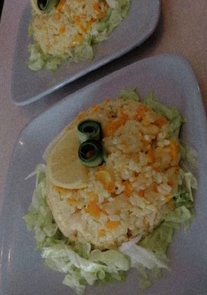 Una foto de Pollo al arroz con curry