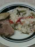 Arroz blanco con vegetales