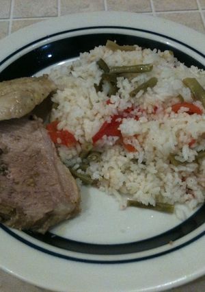 Una foto de Arroz blanco con vegetales
