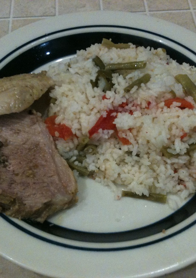 Una foto de Arroz blanco con vegetales