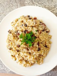 Una foto de Risotto de portobello al parmesano