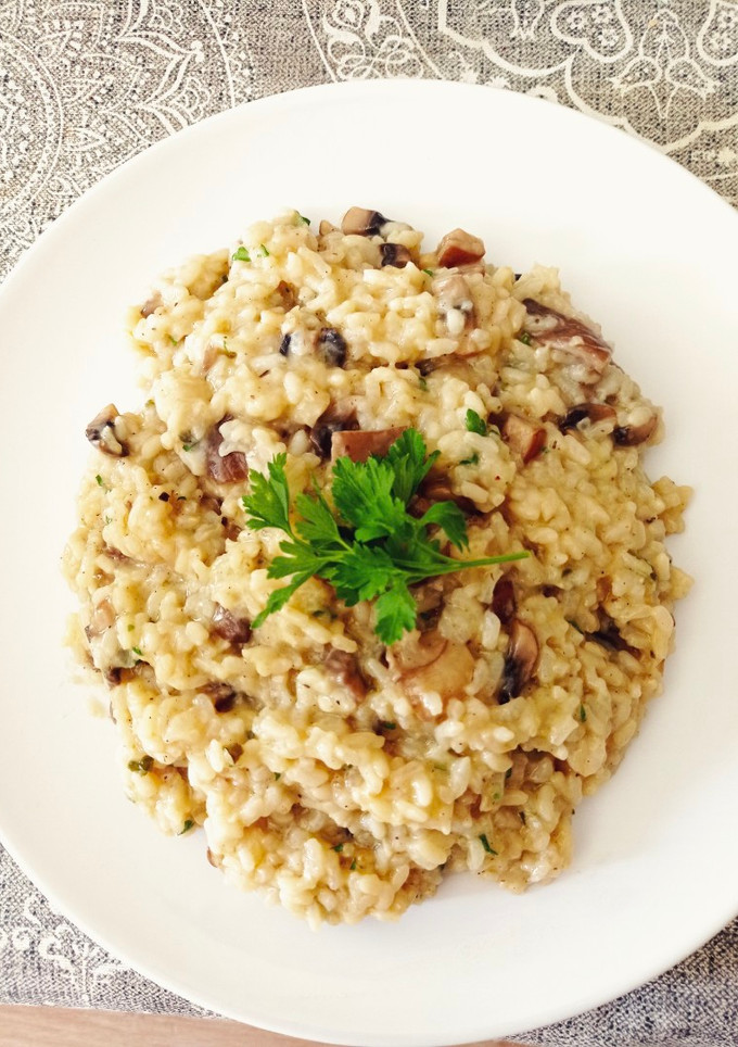 Una foto de Risotto de portobello al parmesano