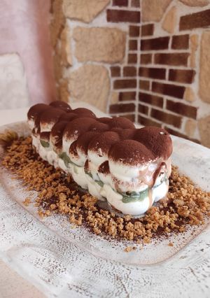 Foto di Semifreddo con crema mou e crema pistacchio