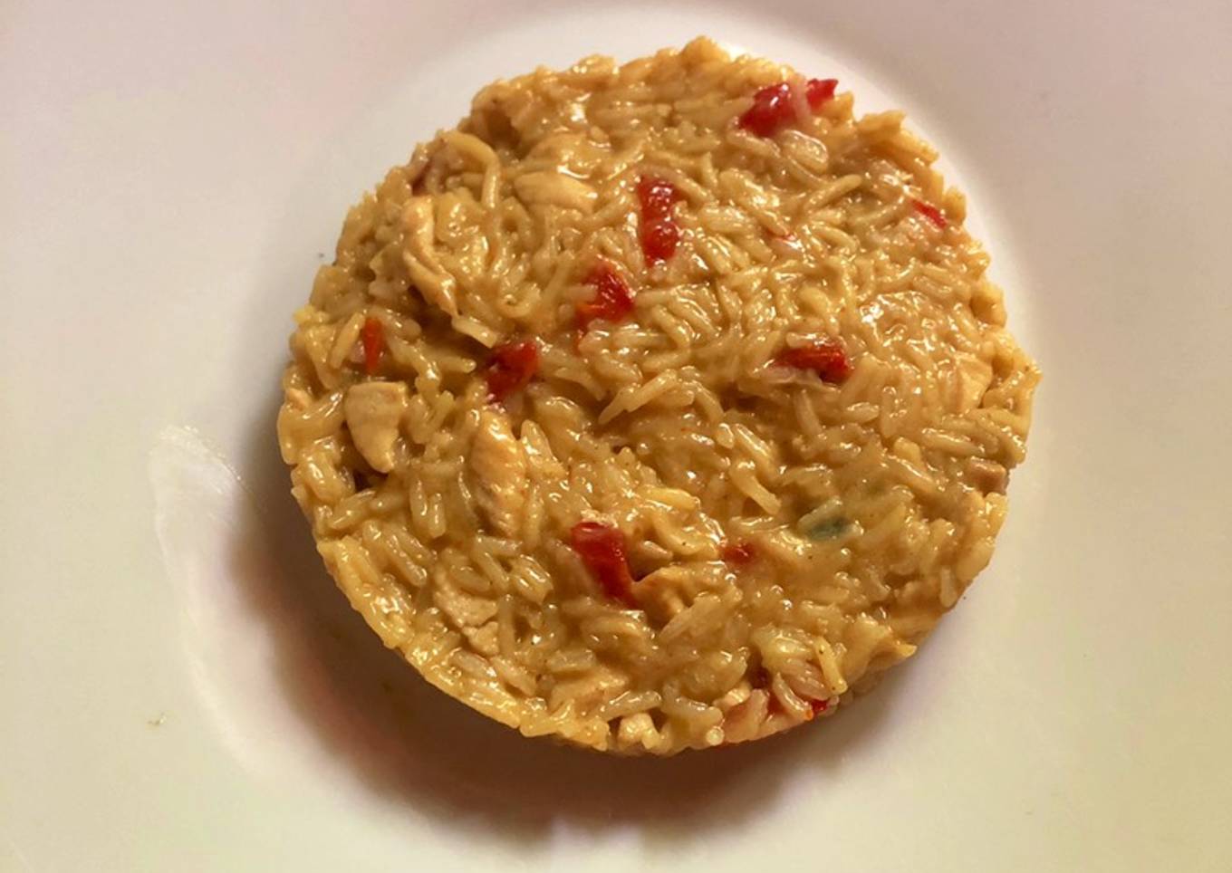 Risotto de pollo al curry