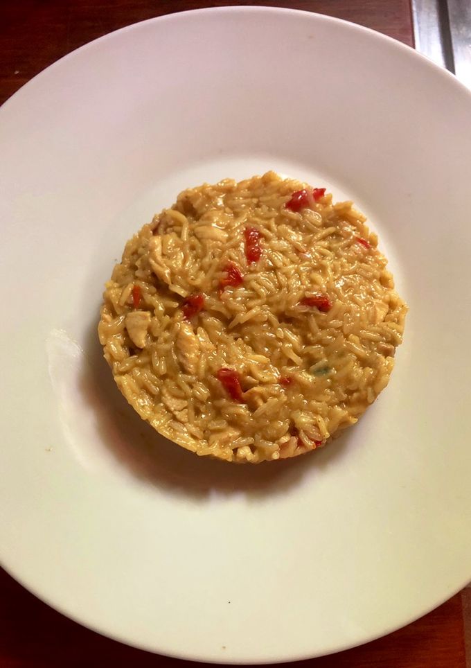 Una foto de Risotto de pollo al curry