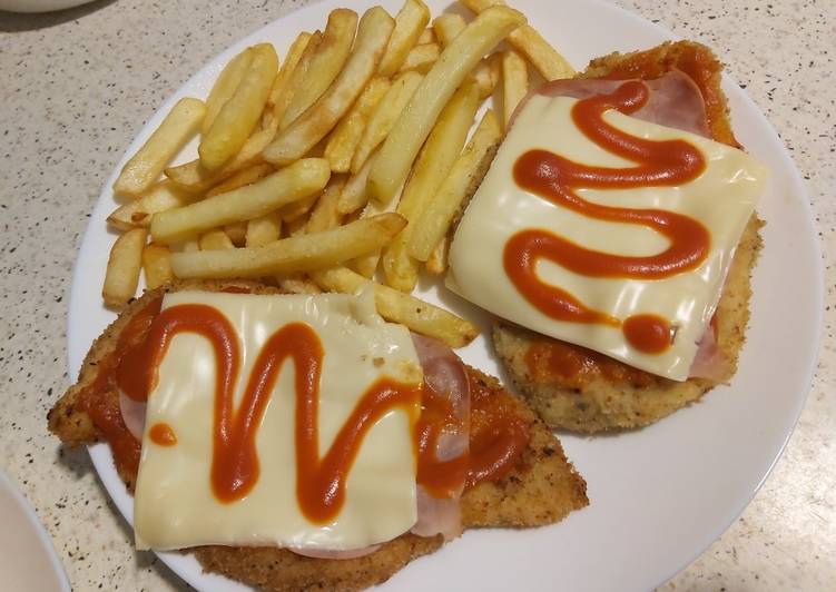 Filete de pollo a la napolitana😋