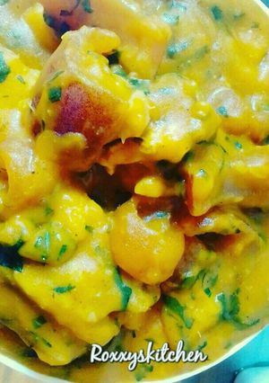 A picture of My yam pottage as agreed on the Cookpad WhatsApp group.