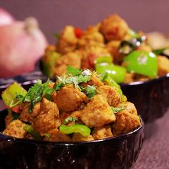 A picture of Soya Chunks Masala Dry.