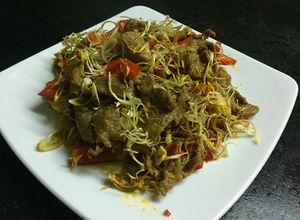 Hình của món Ức vịt xào sả ớt.