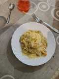 Macarrones con salsa de jampers
